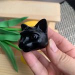 Crystal Crazy Cat Carving Three Eyes Cat Crystal 38mm Free Shipping