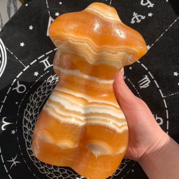 Banded Calcite Goddess Curvy Female Body Crystal Model 7inch Free Shipping