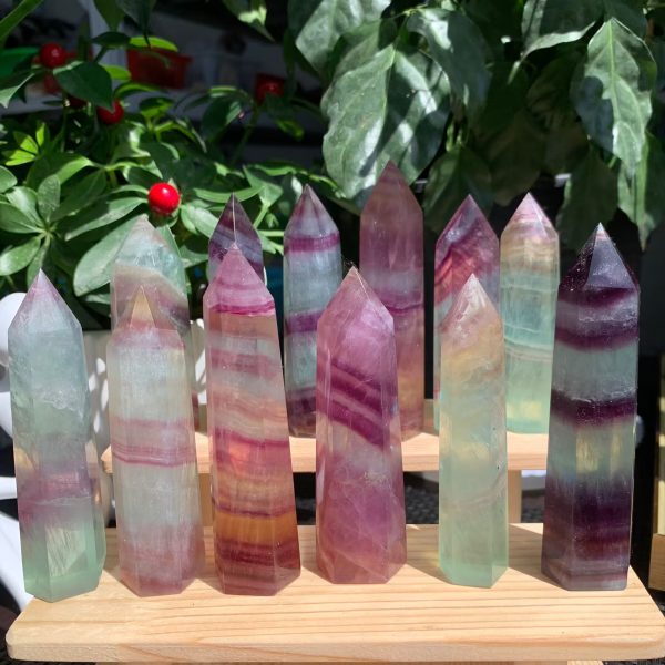 Candy Fluorite Tower Colorful Fluorite Point Crystal Wholesale Free Shipping