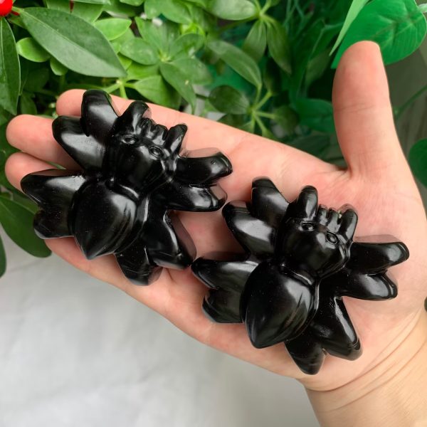 Obsidian Spider Carving Crystal Animal 2.5inch Free Shipping