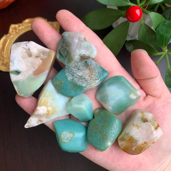 Green Sakura Agate Polished Stone Madagascar Green Flower Agate Freefrom Free Shipping