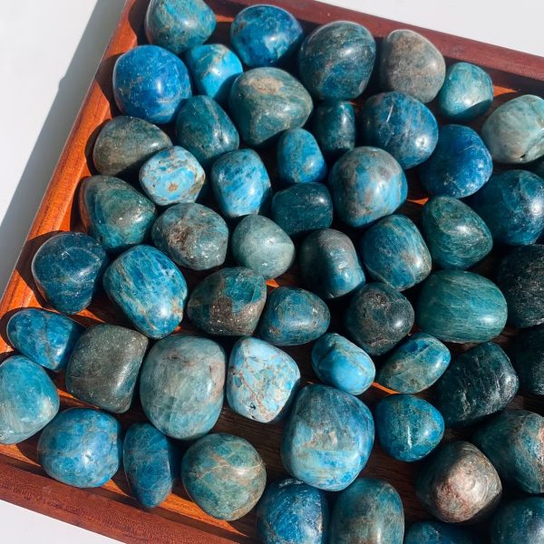 Blue Apatite Tumbled Stone 20-30mm Crystal Free Shipping